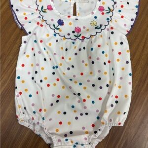 Colorful Polka Dot Baby Romper- NWOT